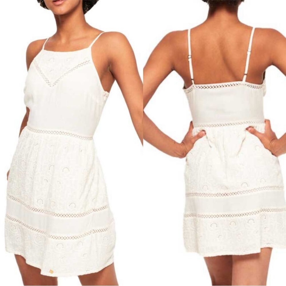 NWT Abercrombie & Fitch White Eyelet Mini Dress Small